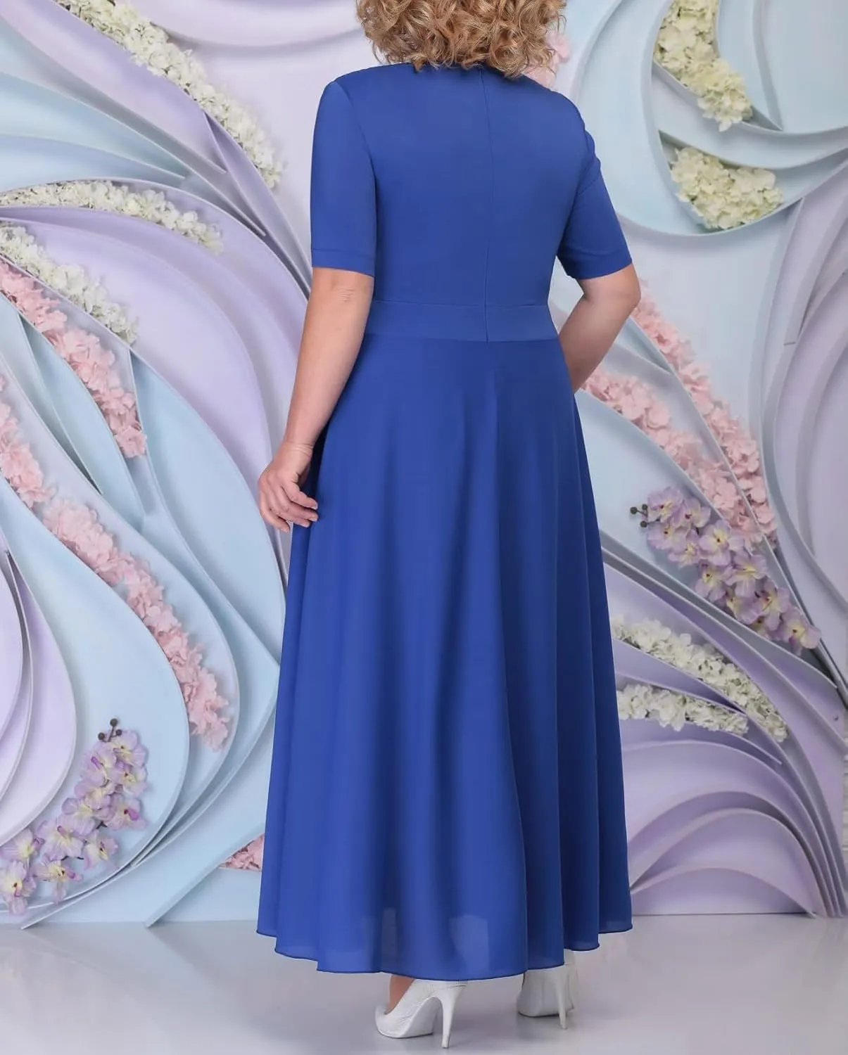 2 Piece Mother of The Bride Dresses for Wedding with Jacket Long Chiffon Lace Appliques Formal Evening Dresses