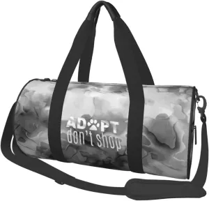 Adopt Don't Shop Animal Rescue Convertible Garment Bag with Shoulder Strap, Carry on Garment Duffel Bag for Men Women - Rolling Foldable for Travel Luggage Bags (Black)