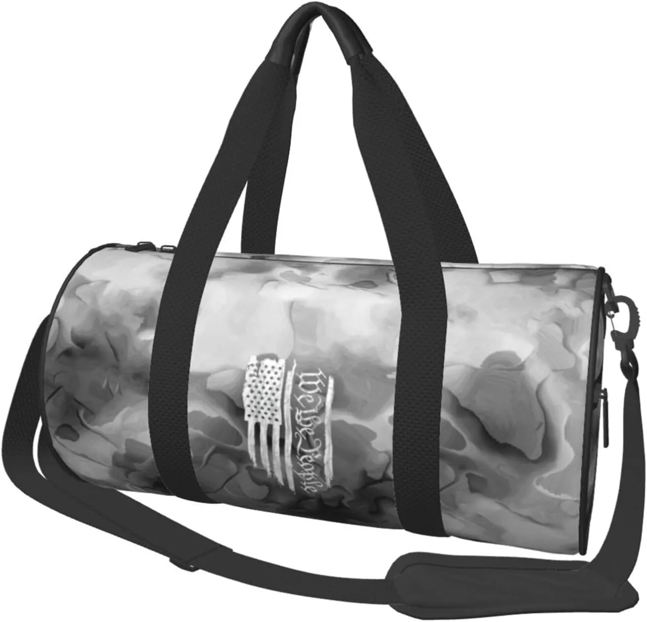 American Flag We The People Constitution Convertible Garment Bag with Shoulder Strap, Carry on Garment Duffel Bag for Men Women - Rolling Foldable for Travel Luggage Bags (Black)