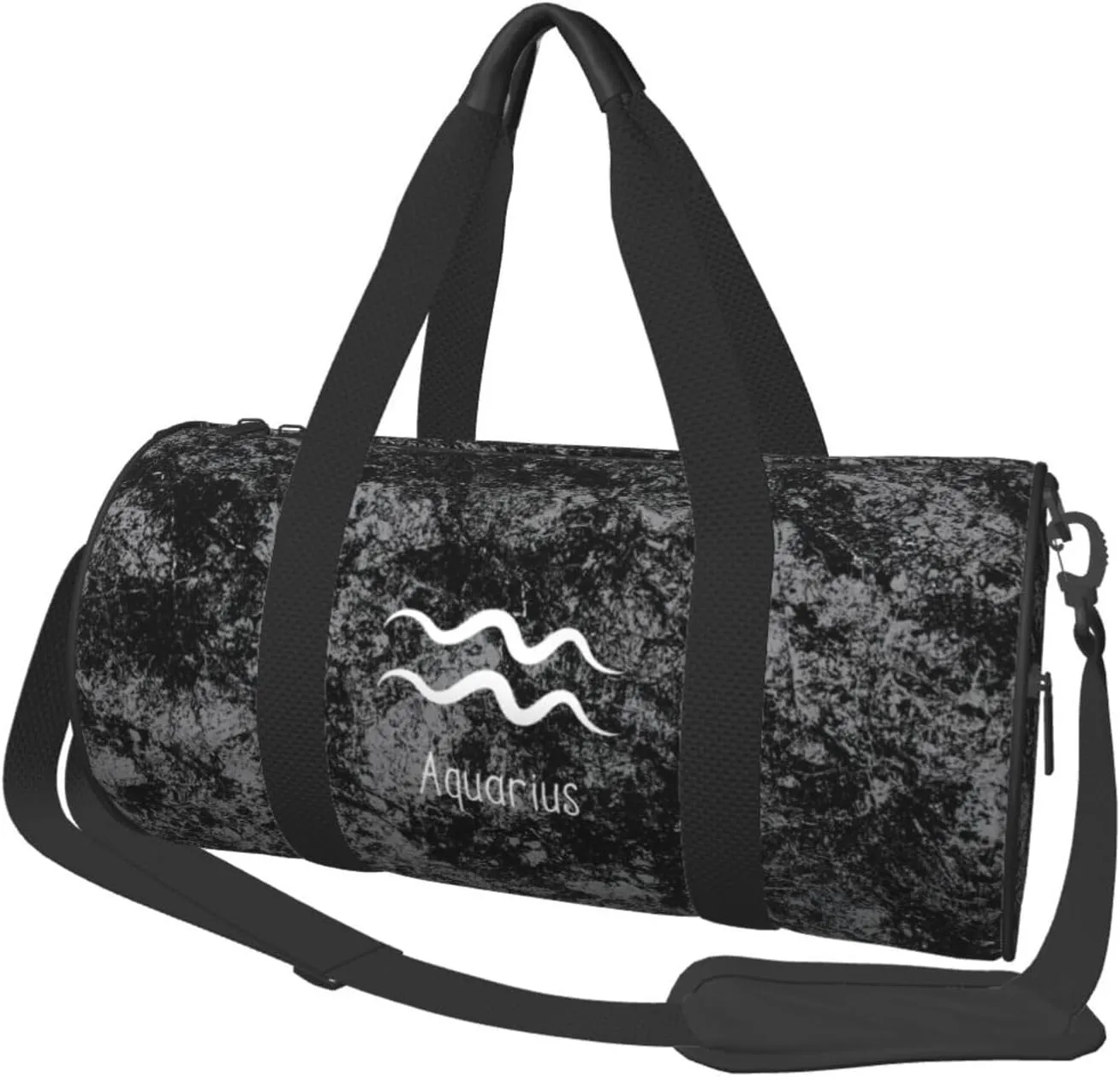 Aquarius Sign Convertible Garment Bag with Shoulder Strap, Carry on Garment Duffel Bag for Men Women - Rolling Foldable for Travel Luggage Bags (Black)
