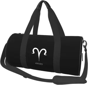 Aries Sign Convertible Garment Bag with Shoulder Strap, Carry on Garment Duffel Bag for Men Women - Rolling Foldable for Travel Luggage Bags (Black)