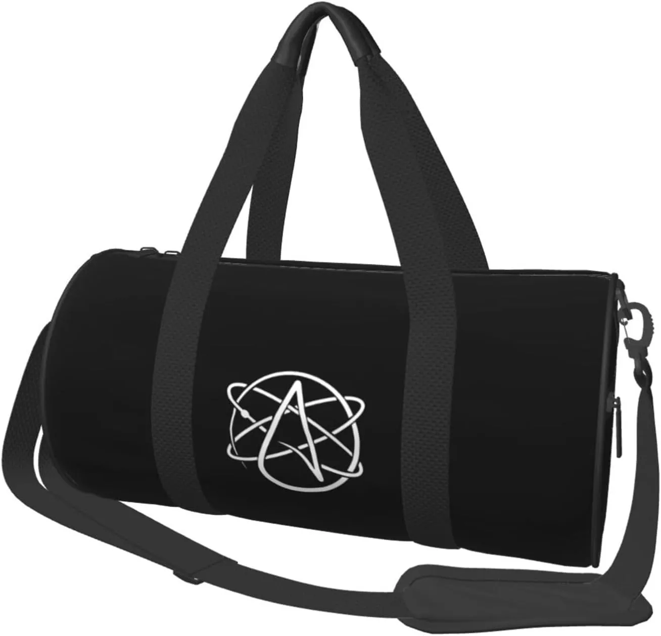 Atheist Atom Symbol Convertible Garment Bag with Shoulder Strap, Carry on Garment Duffel Bag for Men Women - Rolling Foldable for Travel Luggage Bags (Black)