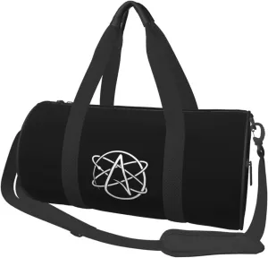Atheist Atom Symbol Convertible Garment Bag with Shoulder Strap, Carry on Garment Duffel Bag for Men Women - Rolling Foldable for Travel Luggage Bags (Black)
