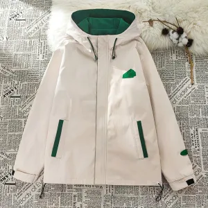 Autumn Men's stormcoat 2024 New Solid Color Loose Size Outdoor Mountaineering Sports Waterproof Hooded Coat Men's Trendy jacket