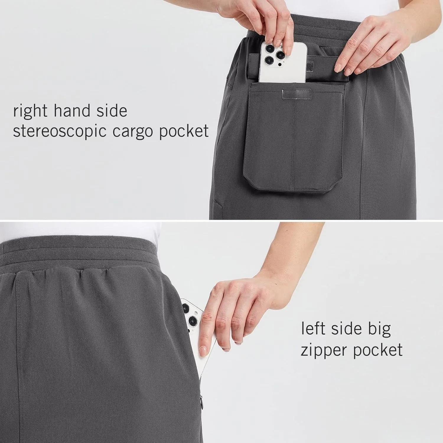 baleaf Women's Long Casual Skirt Pocket with Slit 26.5" Midi Calf Length Elastic Waist Stretch for Travel