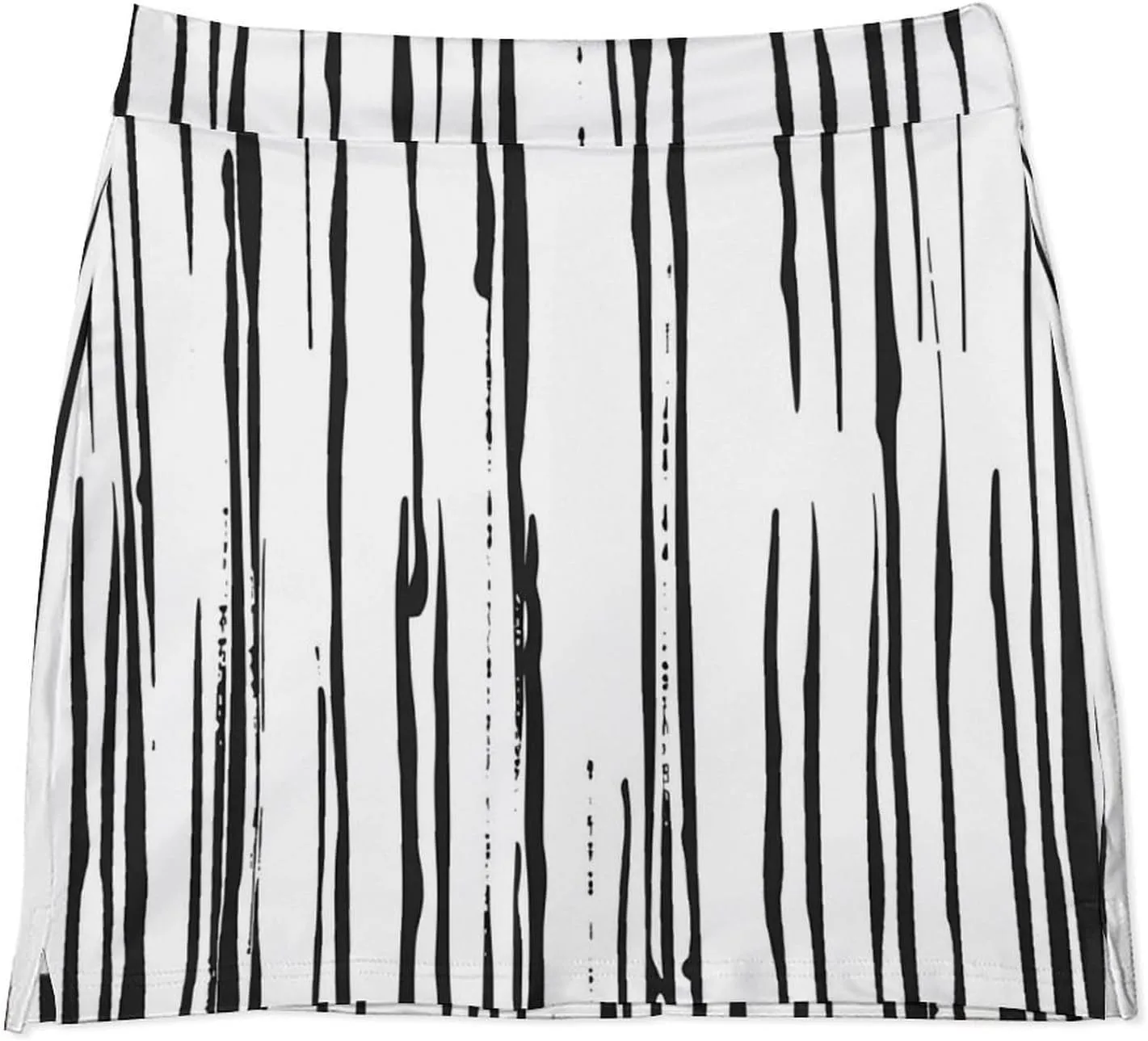Black And White Vertical Stripes Women's Skort Athletic Skirt Golf Skorts A-line Skirts with Built-in Shorts Pockets