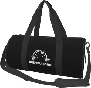Bodybuilding Heartbeat Convertible Garment Bag with Shoulder Strap, Carry on Garment Duffel Bag for Men Women - Rolling Foldable for Travel Luggage Bags (Black)