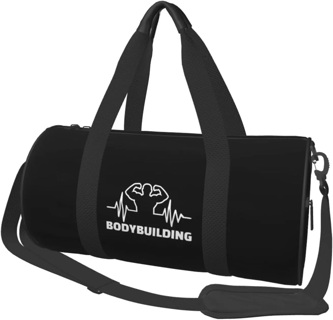 Bodybuilding Heartbeat Convertible Garment Bag with Shoulder Strap, Carry on Garment Duffel Bag for Men Women - Rolling Foldable for Travel Luggage Bags (Black)