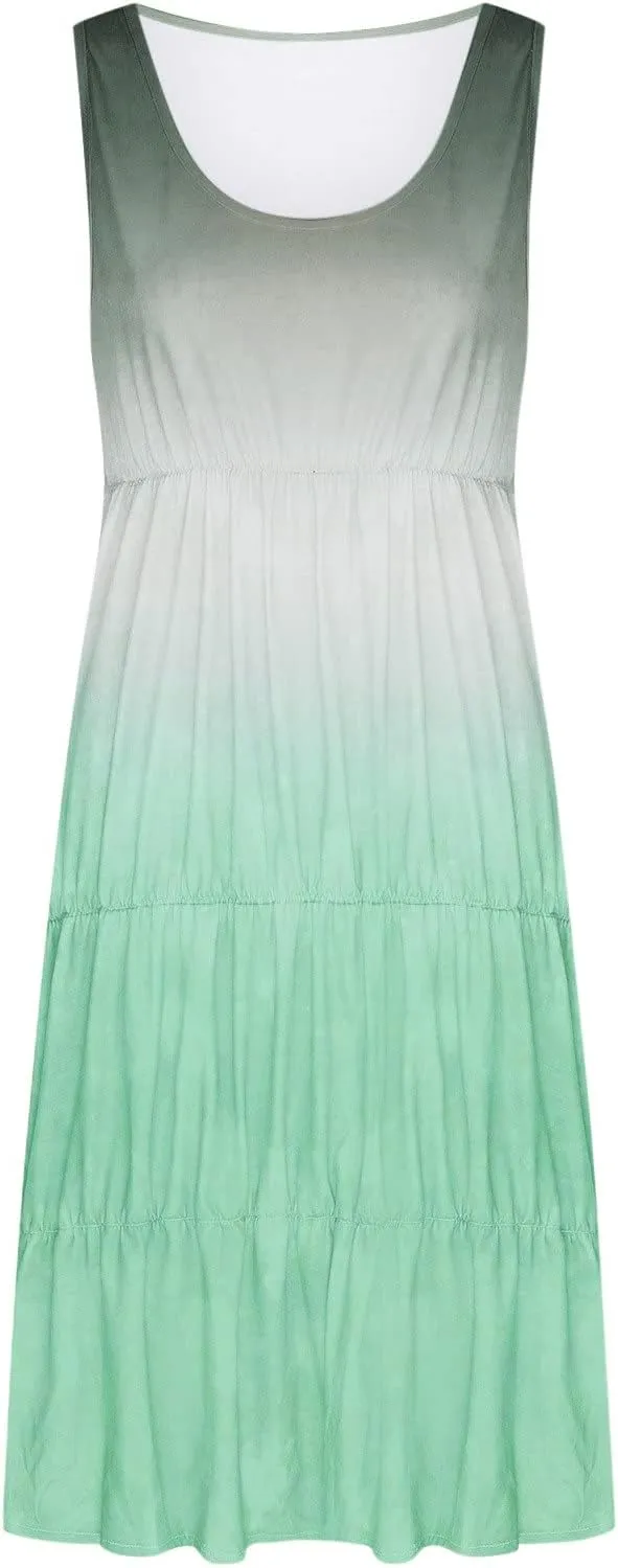 Boho Summer Dresses for Women Plus Size Cute Petite Beach Dress Plus Size Sleeveless Sundresses Flowy Midi Dress