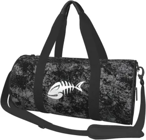 Bone Fish Skeletons Convertible Garment Bag with Shoulder Strap, Carry on Garment Duffel Bag for Men Women - Rolling Foldable for Travel Luggage Bags (Black)