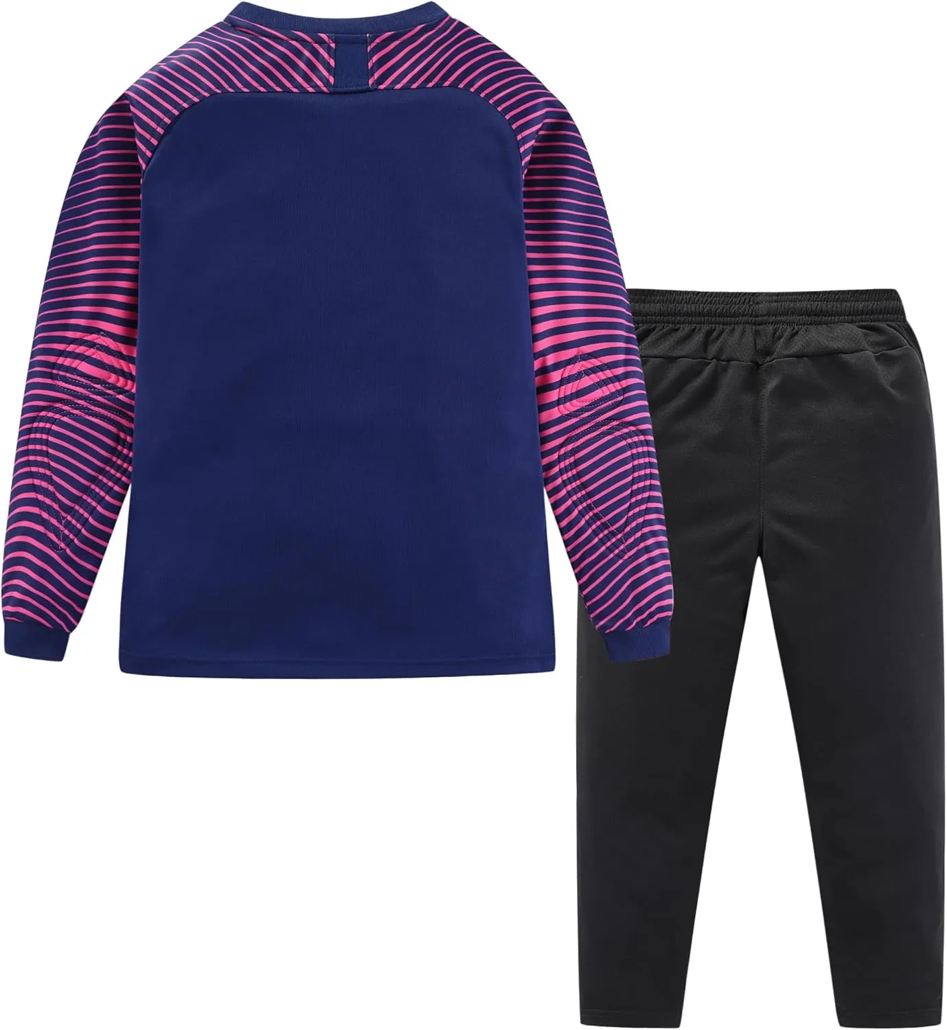 Boys Padded Goalkeeper Soccer Jersey and Pants Long Sleeve Goalie Uniform Kit for Kids and Youth