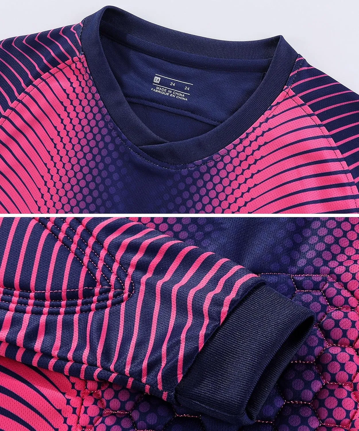 Boys Padded Goalkeeper Soccer Jersey and Pants Long Sleeve Goalie Uniform Kit for Kids and Youth