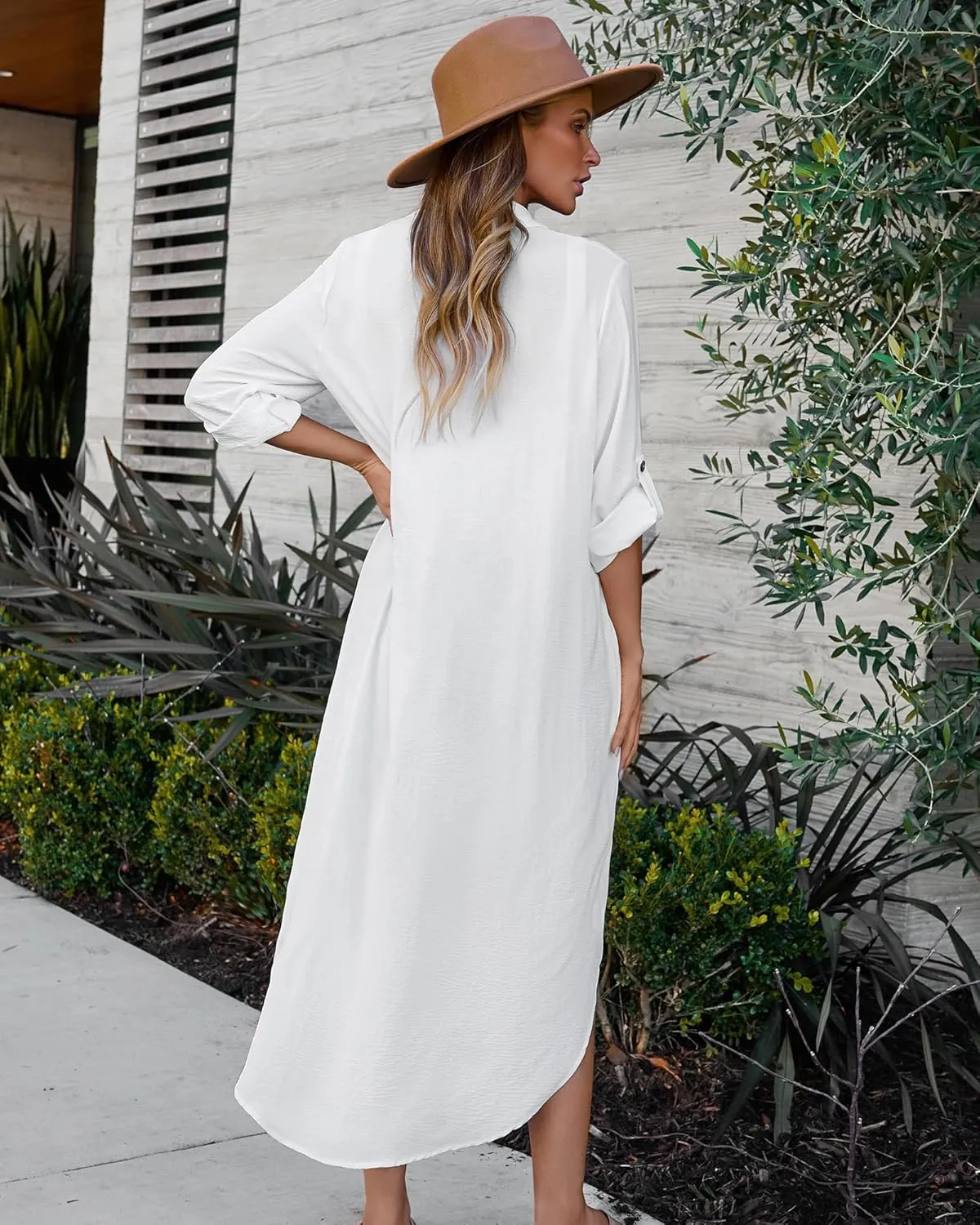 Bsubseach Swimsuit Coverup for Women 2025 Casual Dresses Button Down Beach Dress Long Kimonos Cardigans with Pockets