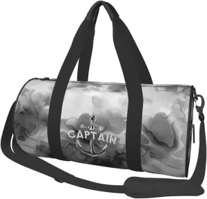 Captain with A Boat Anchor Convertible Garment Bag with Shoulder Strap, Carry on Garment Duffel Bag for Men Women - Rolling Foldable for Travel Luggage Bags (Black)