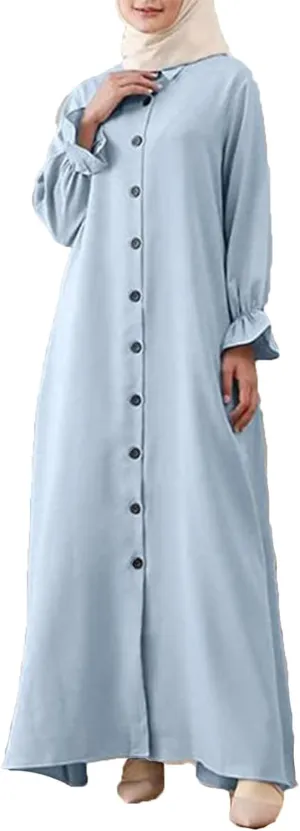 Casual Dresses for Women 2024 Vacation Muslim Long Sleeve Dress Vintage Pullover Abaya Prayer Maxi Sundresses for Women