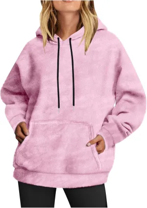 Ceboyel Women Trendy Fall Hoodies 2023 Oversized Sweatshirt Loose Fit Fleece Cute Sweater Casual Outfits Clothes