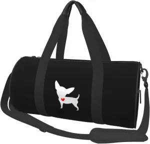 Chihuahua Heart Convertible Garment Bag with Shoulder Strap, Carry on Garment Duffel Bag for Men Women - Rolling Foldable for Travel Luggage Bags (Black)
