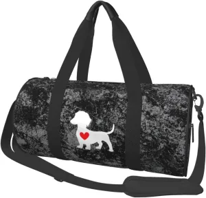 Chihuahua Heart Convertible Garment Bag with Shoulder Strap, Carry on Garment Duffel Bag for Men Women - Rolling Foldable for Travel Luggage Bags (Black)
