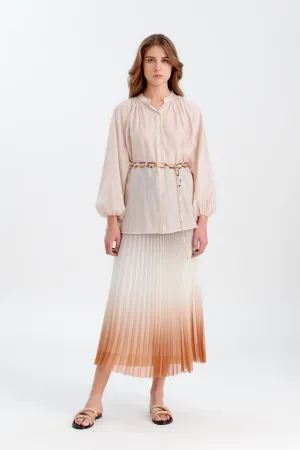 Choice Loose Fit Soft Solid Blouse Light Beige