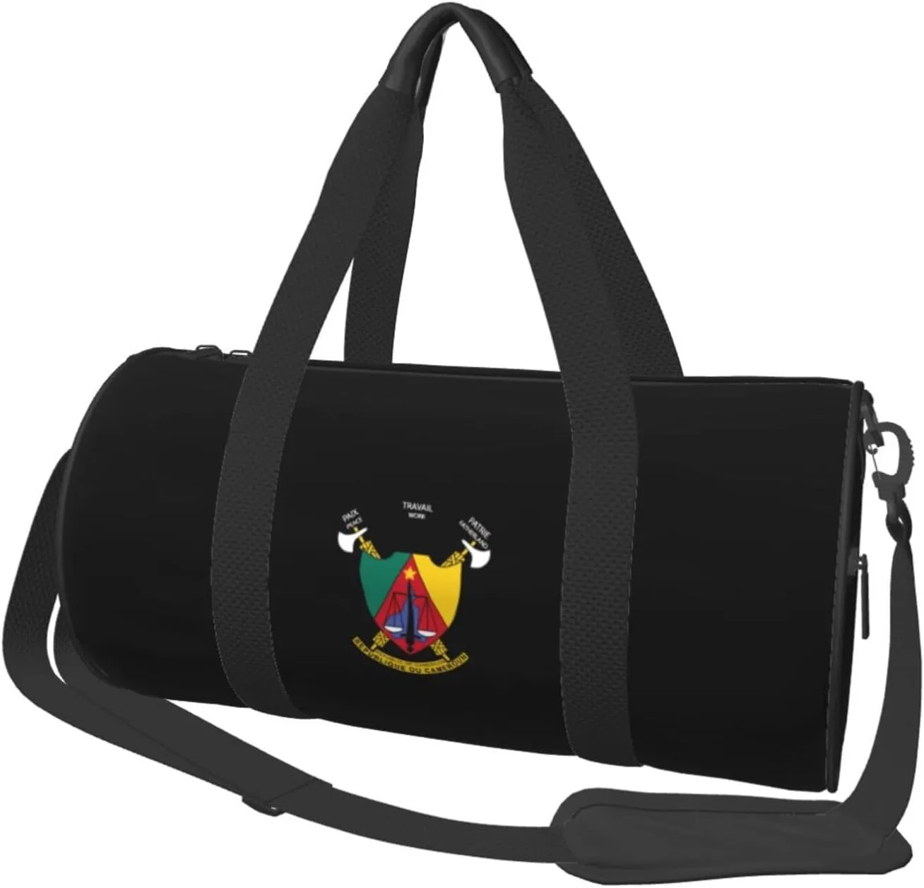 Coat of arms of Cameroon Convertible Garment Bag with Shoulder Strap, Carry on Garment Duffel Bag for Men Women - Rolling Foldable for Travel Luggage Bags (Black)