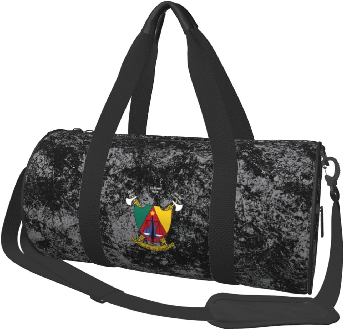 Coat of arms of Cameroon Convertible Garment Bag with Shoulder Strap, Carry on Garment Duffel Bag for Men Women - Rolling Foldable for Travel Luggage Bags (Black)