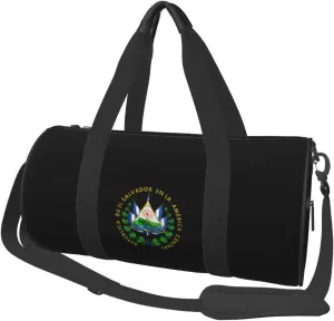 Coat of Arms of El Salvador Convertible Garment Bag with Shoulder Strap, Carry on Garment Duffel Bag for Men Women - Rolling Foldable for Travel Luggage Bags (Black)