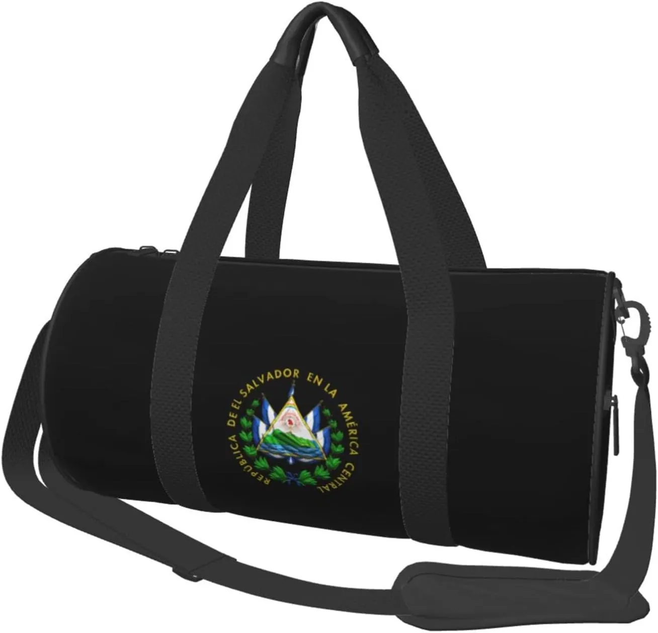 Coat of Arms of El Salvador Convertible Garment Bag with Shoulder Strap, Carry on Garment Duffel Bag for Men Women - Rolling Foldable for Travel Luggage Bags (Black)