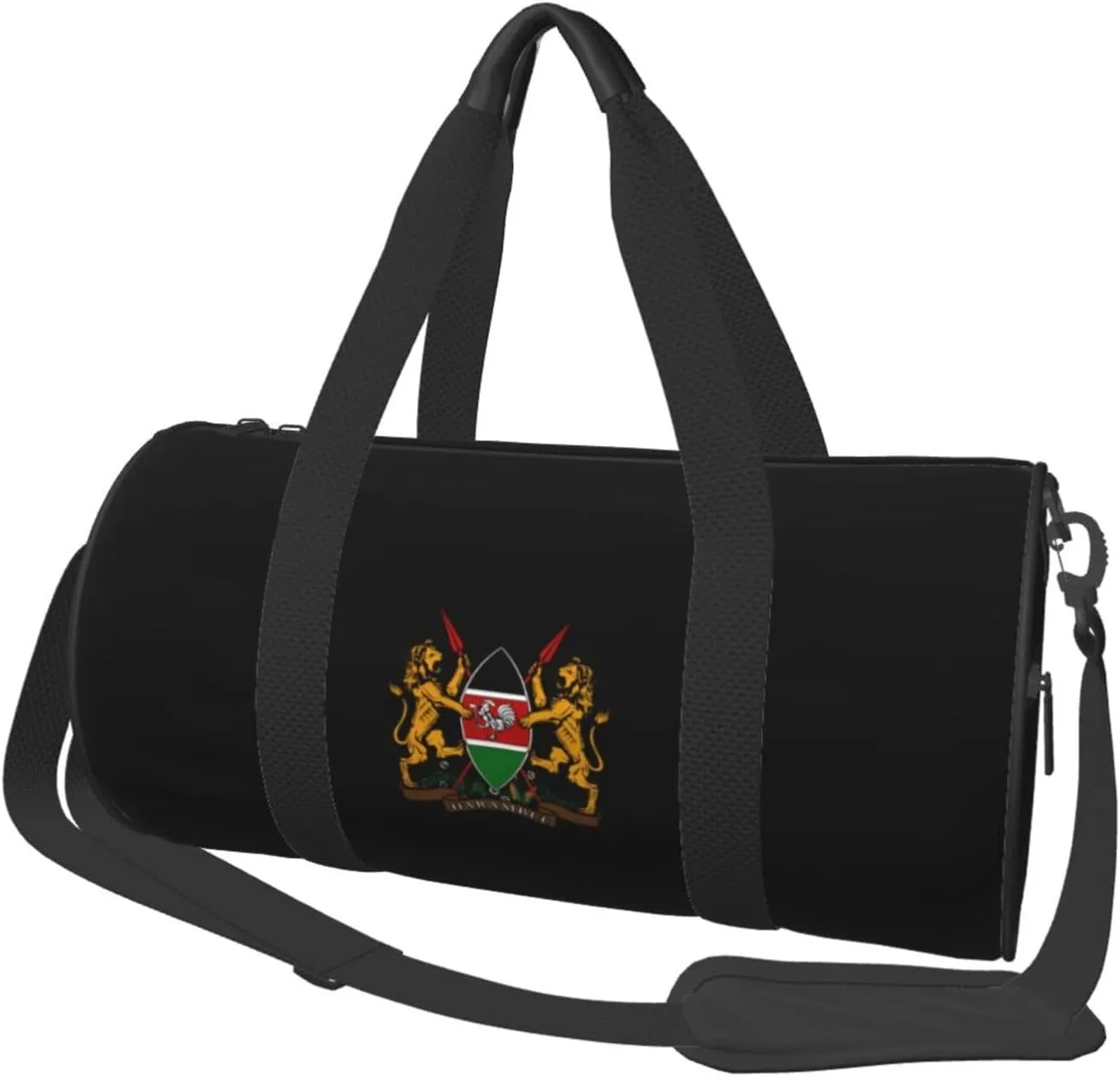 Coat Of Arms Of Kenya Convertible Garment Bag with Shoulder Strap, Carry on Garment Duffel Bag for Men Women - Rolling Foldable for Travel Luggage Bags (Black)