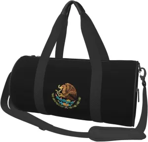 Coat Of Arms Of Mexico Convertible Garment Bag with Shoulder Strap, Carry on Garment Duffel Bag for Men Women - Rolling Foldable for Travel Luggage Bags (Black)