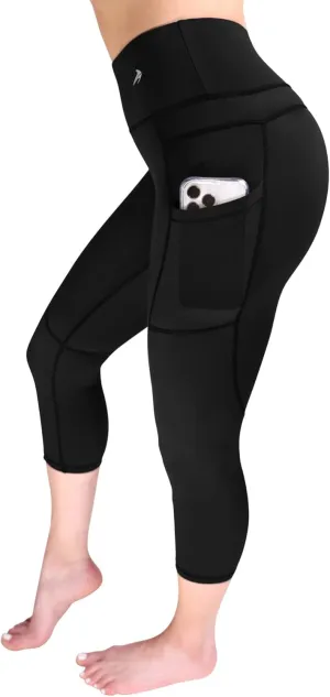 CompressionZ High Waisted Capri Leggings for Women Tummy Control - Workout Yoga Pants