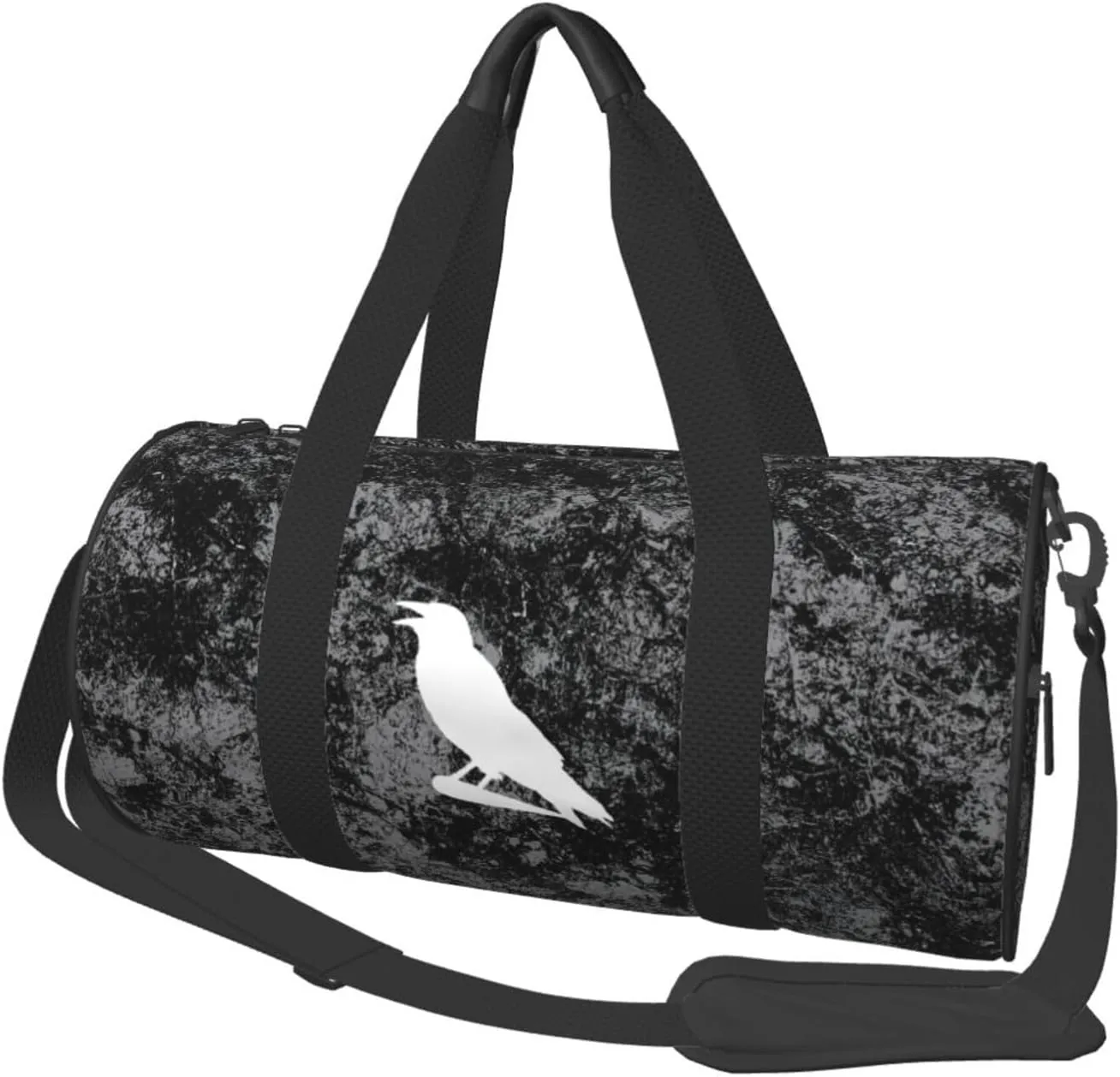 Crow Silhouette Convertible Garment Bag with Shoulder Strap, Carry on Garment Duffel Bag for Men Women - Rolling Foldable for Travel Luggage Bags (Black)