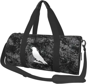 Crow Silhouette Convertible Garment Bag with Shoulder Strap, Carry on Garment Duffel Bag for Men Women - Rolling Foldable for Travel Luggage Bags (Black)
