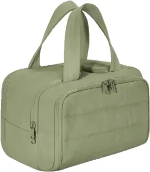 Curetoaway Travel Cosmetic Bag, Cureaway Large Capacity Wide-Open Travel Cosmetic Bag, Curetoaway-Z Lightweight Waterproof Puffer Toiletry, 4-In-1 Toiletry for Women (Green)