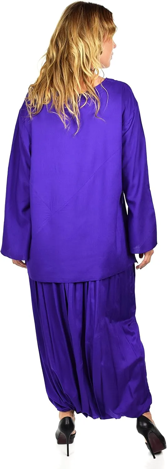 Dare2BStylish Women 2 Piece Dress Harem Pant Set Outfit with Full Sleeved Top