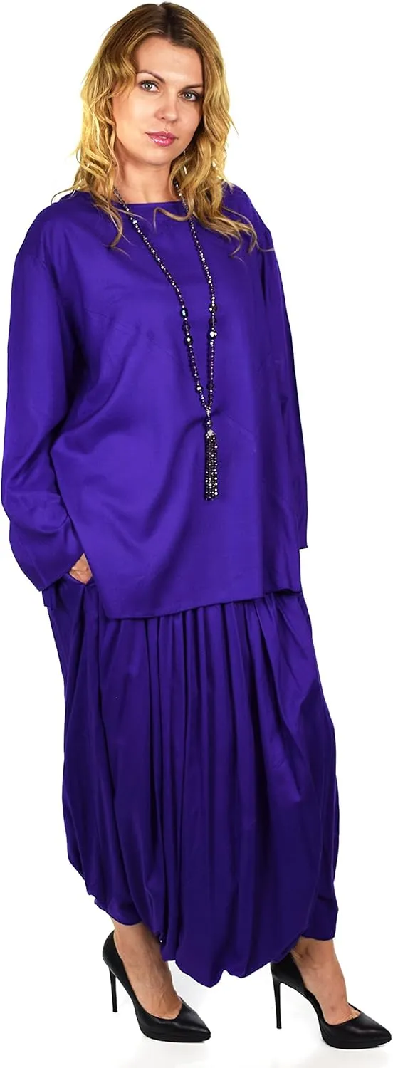 Dare2BStylish Women 2 Piece Dress Harem Pant Set Outfit with Full Sleeved Top