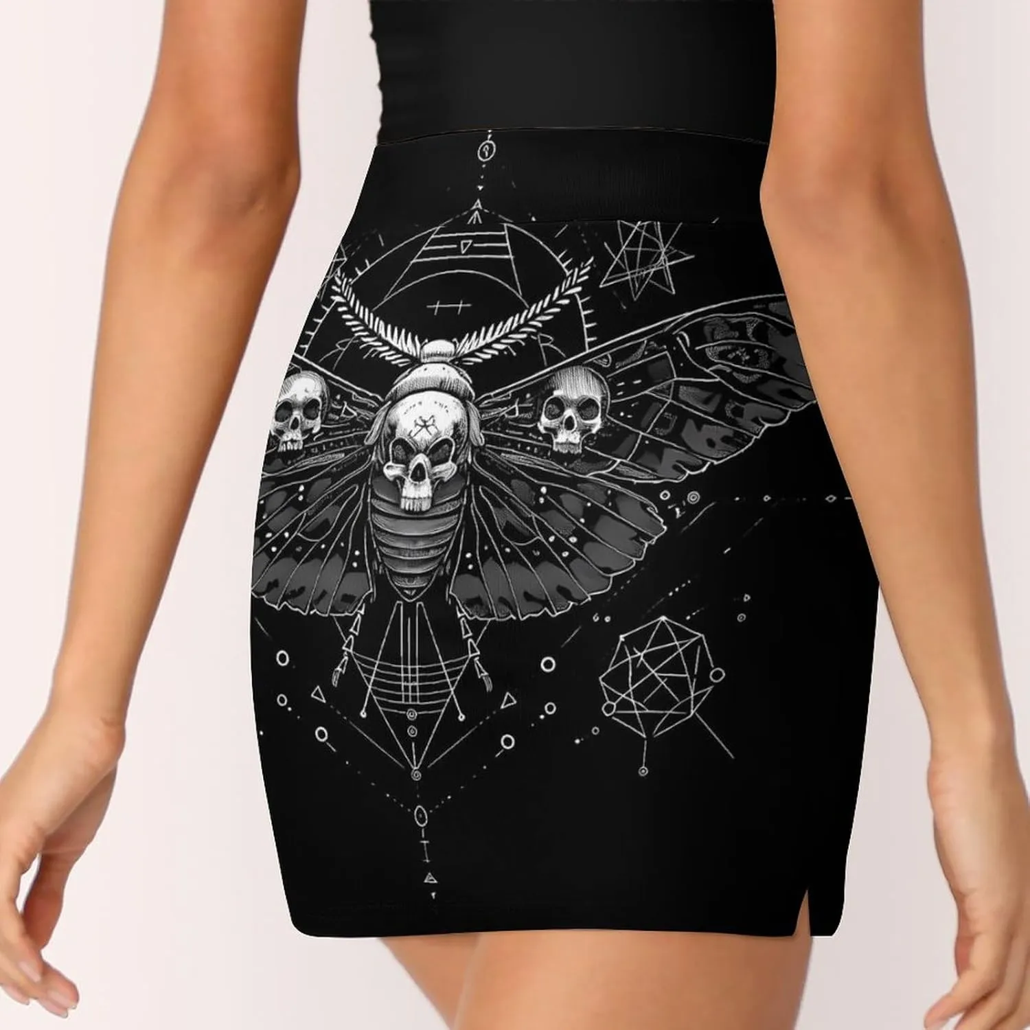 Death Moth Women's Skort Athletic Skirt Golf Skorts A-line Skirts with Built-in Shorts Pockets