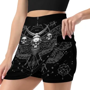 Death Moth Women's Skort Athletic Skirt Golf Skorts A-line Skirts with Built-in Shorts Pockets