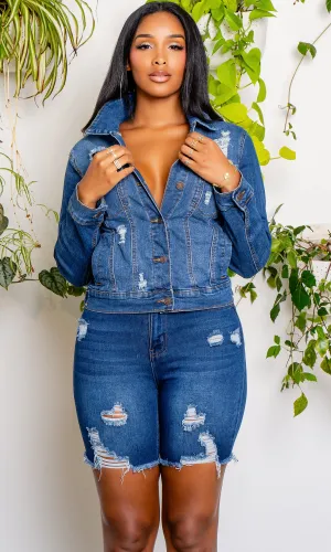 Distressed Denim Shorts 2