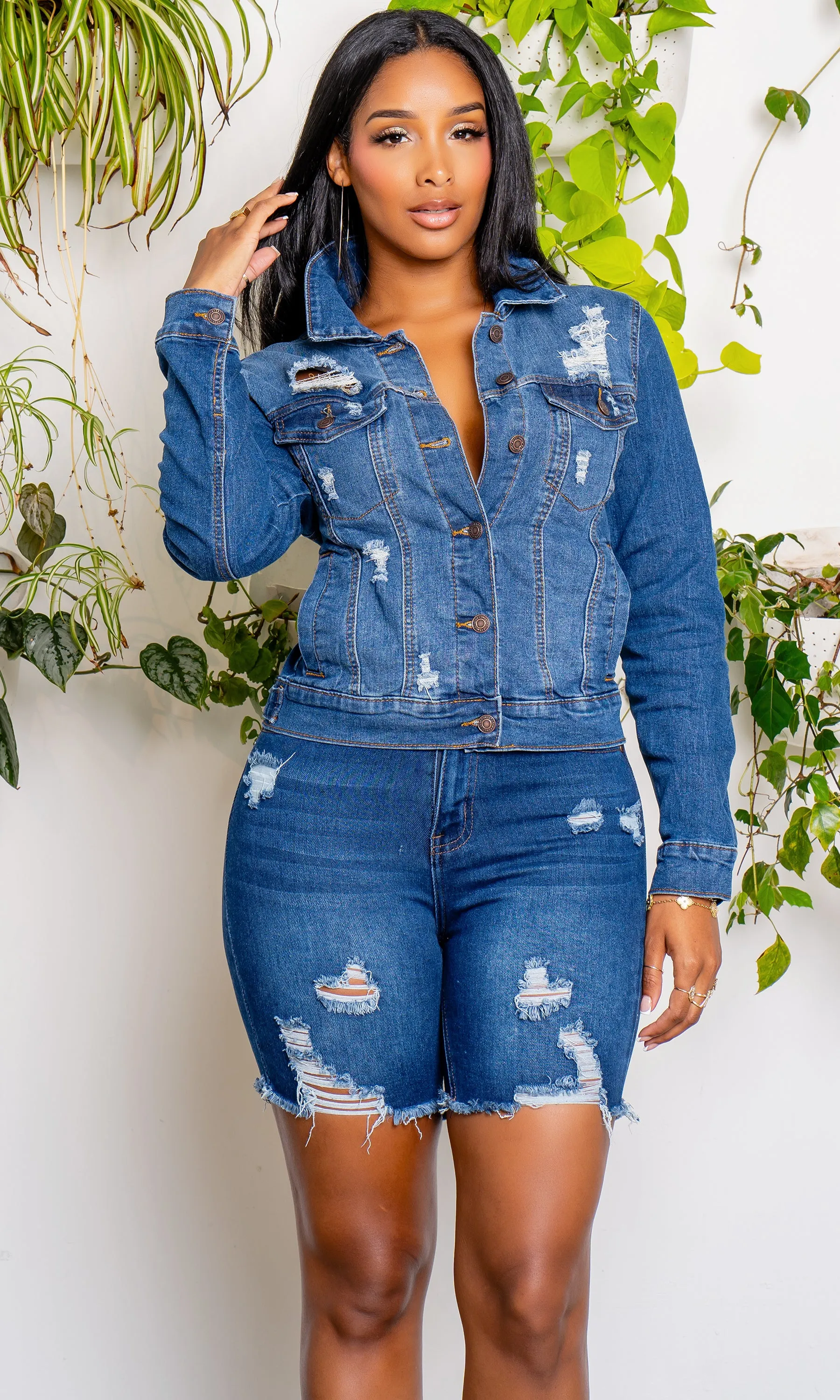 Distressed Denim Shorts 2