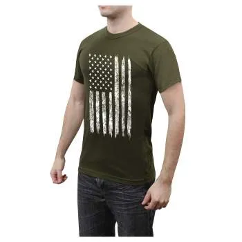 Distressed US Flag Athletic Fit T-Shirt