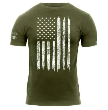 Distressed US Flag Athletic Fit T-Shirt