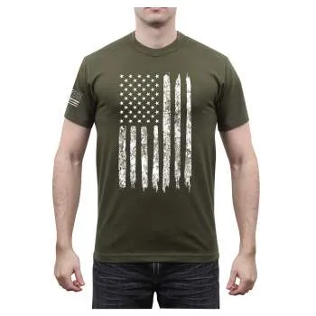 Distressed US Flag Athletic Fit T-Shirt