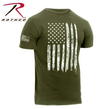 Distressed US Flag Athletic Fit T-Shirt