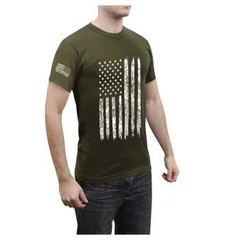 Distressed US Flag Athletic Fit T-Shirt
