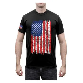 Distressed US Flag Athletic Fit T-Shirt