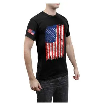 Distressed US Flag Athletic Fit T-Shirt