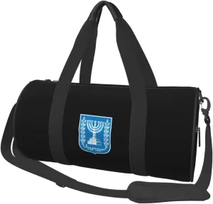 Emblem of Israel Convertible Garment Bag with Shoulder Strap, Carry on Garment Duffel Bag for Men Women - Rolling Foldable for Travel Luggage Bags (Black)