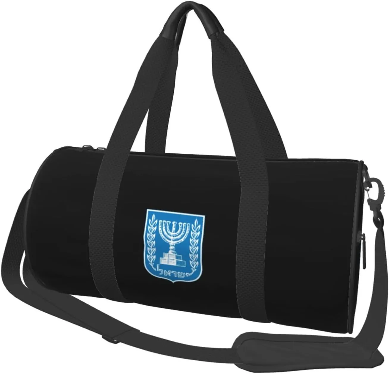 Emblem of Israel Convertible Garment Bag with Shoulder Strap, Carry on Garment Duffel Bag for Men Women - Rolling Foldable for Travel Luggage Bags (Black)