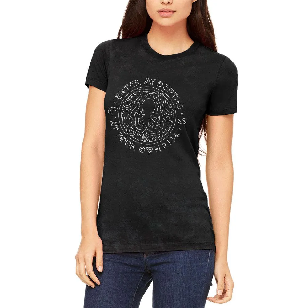 Enter at Your Own Risk Octopus Distress Juniors Soft T Shirt