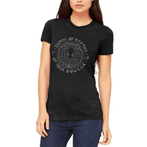 Enter at Your Own Risk Octopus Distress Juniors Soft T Shirt